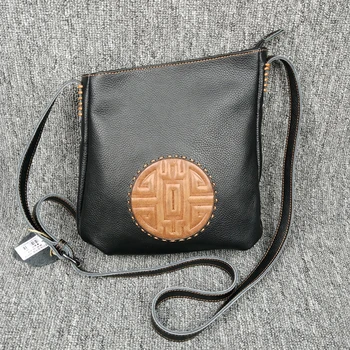 

Vintage Crossbody Genuine Leather Cell Phone Shoulder Bag Messenger Bags Fashion Daily Use For Women Wallet HandBags