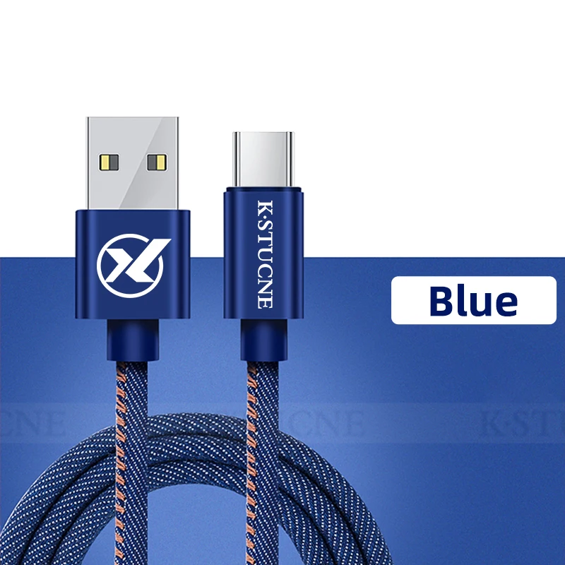 Кабель USB C для быстрой зарядки samsung Galaxy S10 S9 S8 type C кабель для зарядки мобильного телефона для Xiaomi Mi9 Redmi Note 8 Android - Цвет: Blue Type C Cable