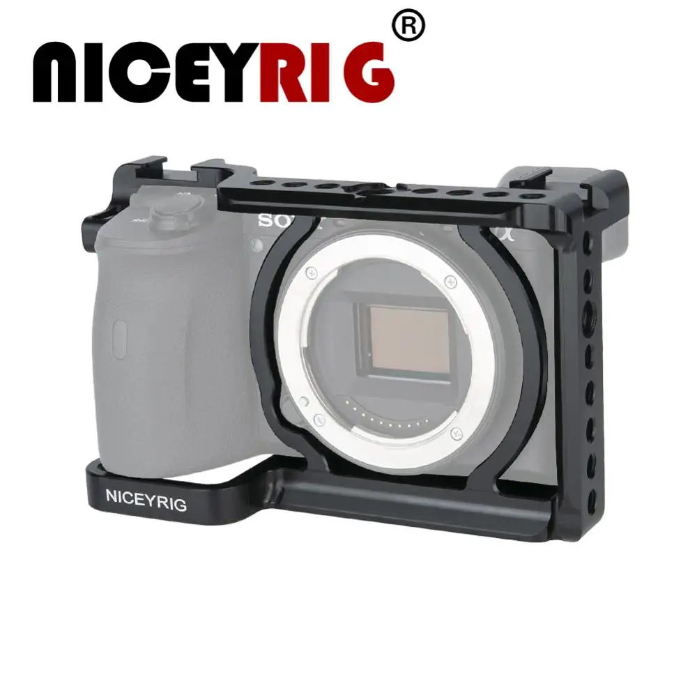 Niceyrig A6600 Dedicato Gabbia Fotocamera Con Scarpa Freddo 1/4 "Fori Filettati Multifunzionale Stabilizzatore Per Sony A6600