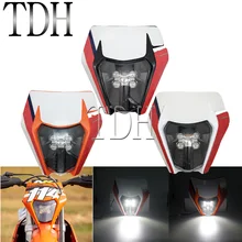 Enduro Motorcycle LED Headlight Dirt Bike Supermotor Headlamp For FC FE TE TC FX For XC XCF XCW SX EXC 125 350 450 530 E8 Light