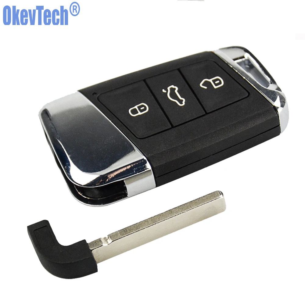 OkeyTech 2 шт./лот для V W Volkswage Magotan VWw Polo Passat B6 Golf 5 7 4 T5 седан со вставкой пустой лезвие 3 кнопки