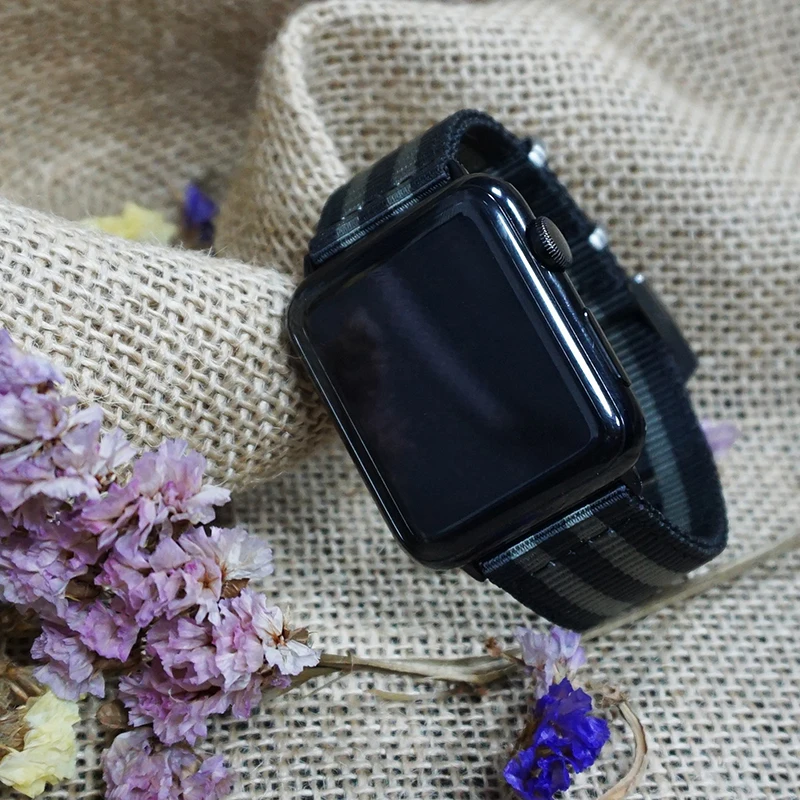 

Nato Nylon Watchband for iWatch 4 3 2 1 for Apple Watch Band 38mm 40mm Watch Strap 42mm 44mm Rainbow Wrist Bracelet