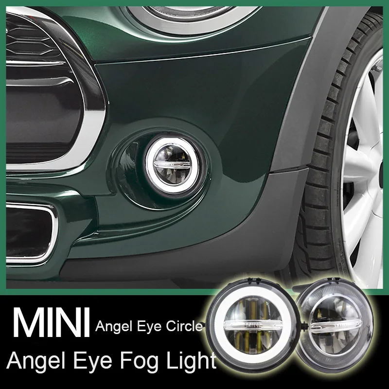  2Pcs LED Fog Lamp with Angel Eyes DRL LED Daytime Running Lights for BMW Mini Cooper R55 R56 R57 R5 - 4000362310586