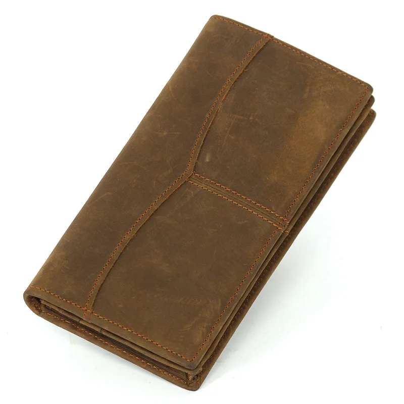 

Cegar pi qi Retro Horse Leather Wallet Full-grain Leather Long Leather Wallet for Man Wallet