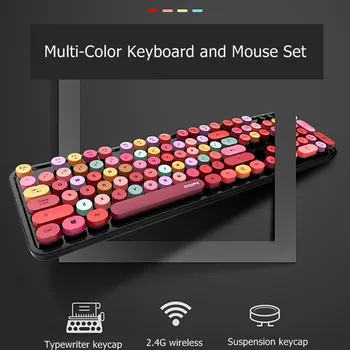 

Wireless Keyboard With Mouse Set Mixed Color Mechanical Gaming Keyboard Portable 2.4Ghz 104key Girl Keyboard For PC Gamer Laptop