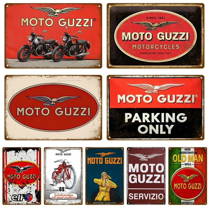 Мото Guzzi для гаража металлическая вывеска винтажный настенный плакат винтаж