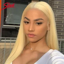 Гладкие короткие парики из человеческих волос Блонд 613 кружевные человеческие волосы парики u-часть кружева прямые Bobo бразильские волосы парики 150% Плотность Парики