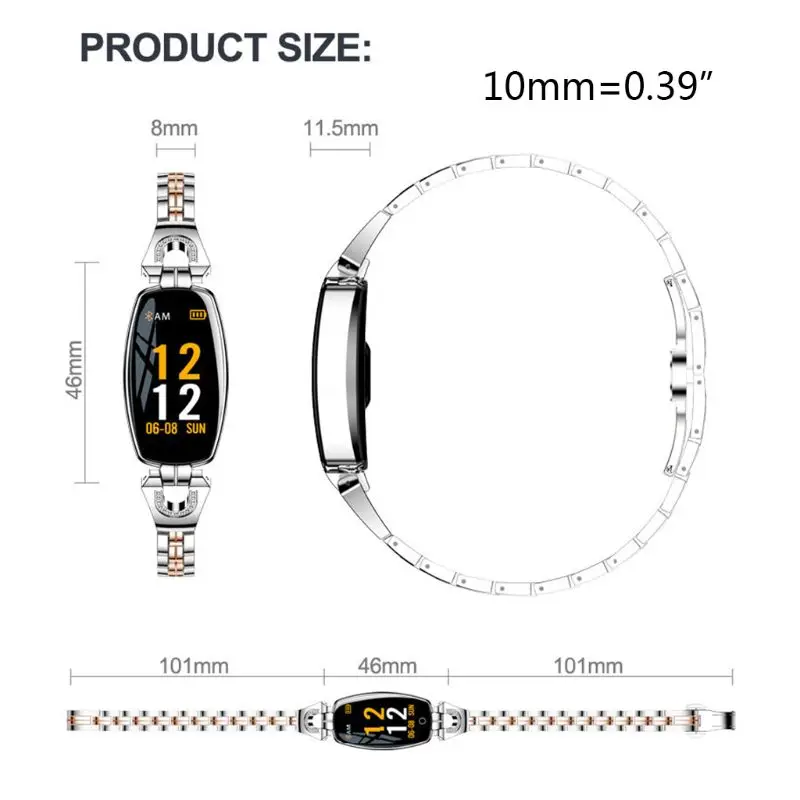 H8 водонепроницаемый смарт-браслет для женщин спортивный смарт-браслет пульсометр Монитор артериального давления часы фитнес-трекер для iOS для Android