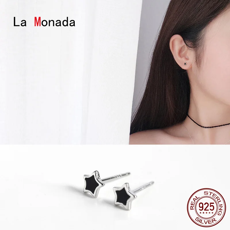 Женские корейские сережки-шпильки La Monada серьги из стерлингового серебра 925 пробы