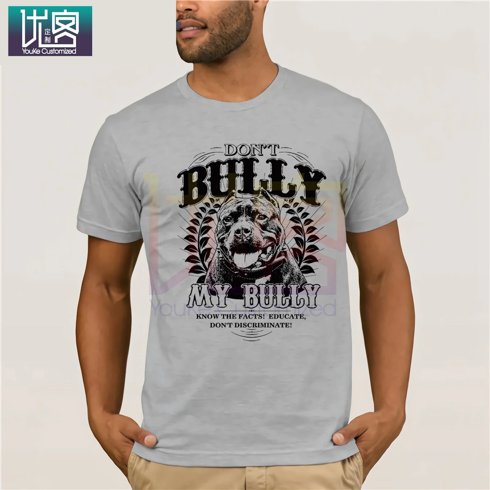 

2018 New Arrival Tees Men 100% cotton T-shirt Don't Bully My Bully Pit Bull Advocate for Pitbull lovers T shirt designer