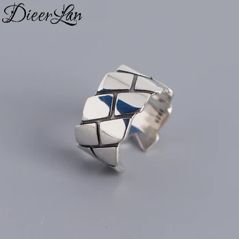 

Fashion 925 Sterling Silver Irregular Round Rings For Women Adjustable Size Finger Rings Girls Party Wedding Jewelry