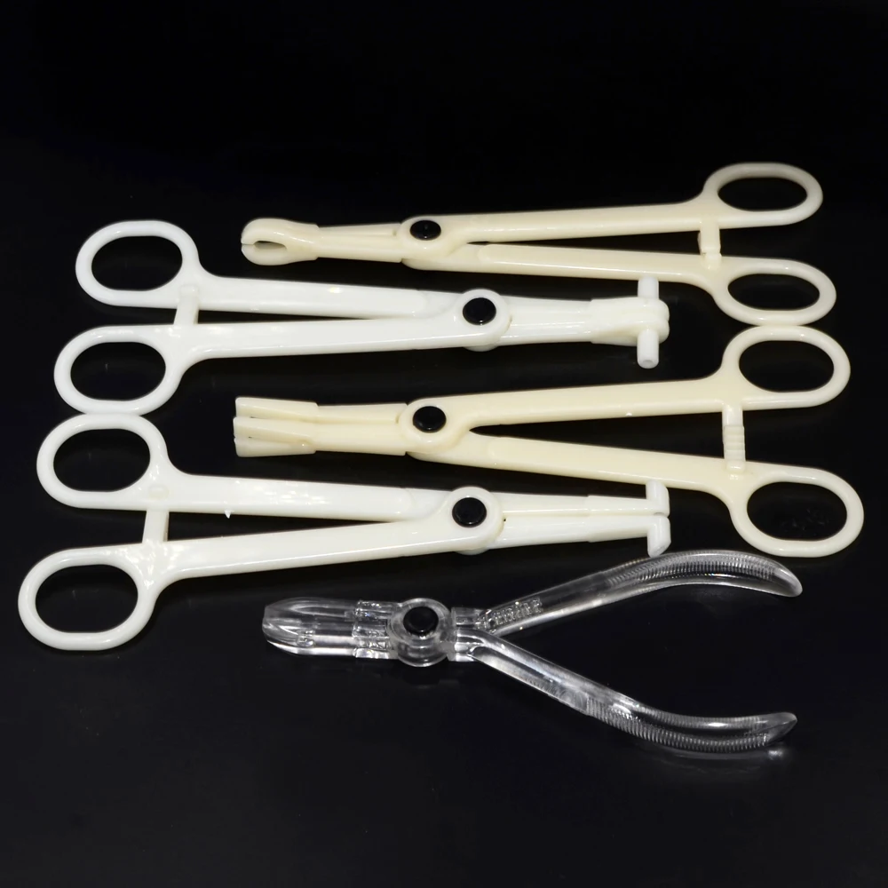Acrylic Body Piercing Sterilized by EO Gas Forceps Clamp Plier Ear Lip Navel Nose Round Open Closing Septum Profession Tool 1PC ear piercing tool,body piercing forceps,piercing tool