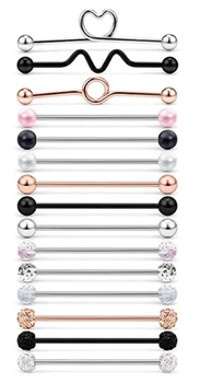 

16 Gauge Industrial Barbell Cartilage Earring Body Piercing Jewelry 1 1/2 Inch(38mm)
