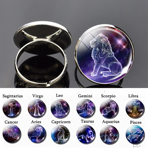 ACCHEN Mood Rings 12 constellation Changing Color Emotion Feeling Finger  Ring with a Box (Aquarius)|Amazon.com