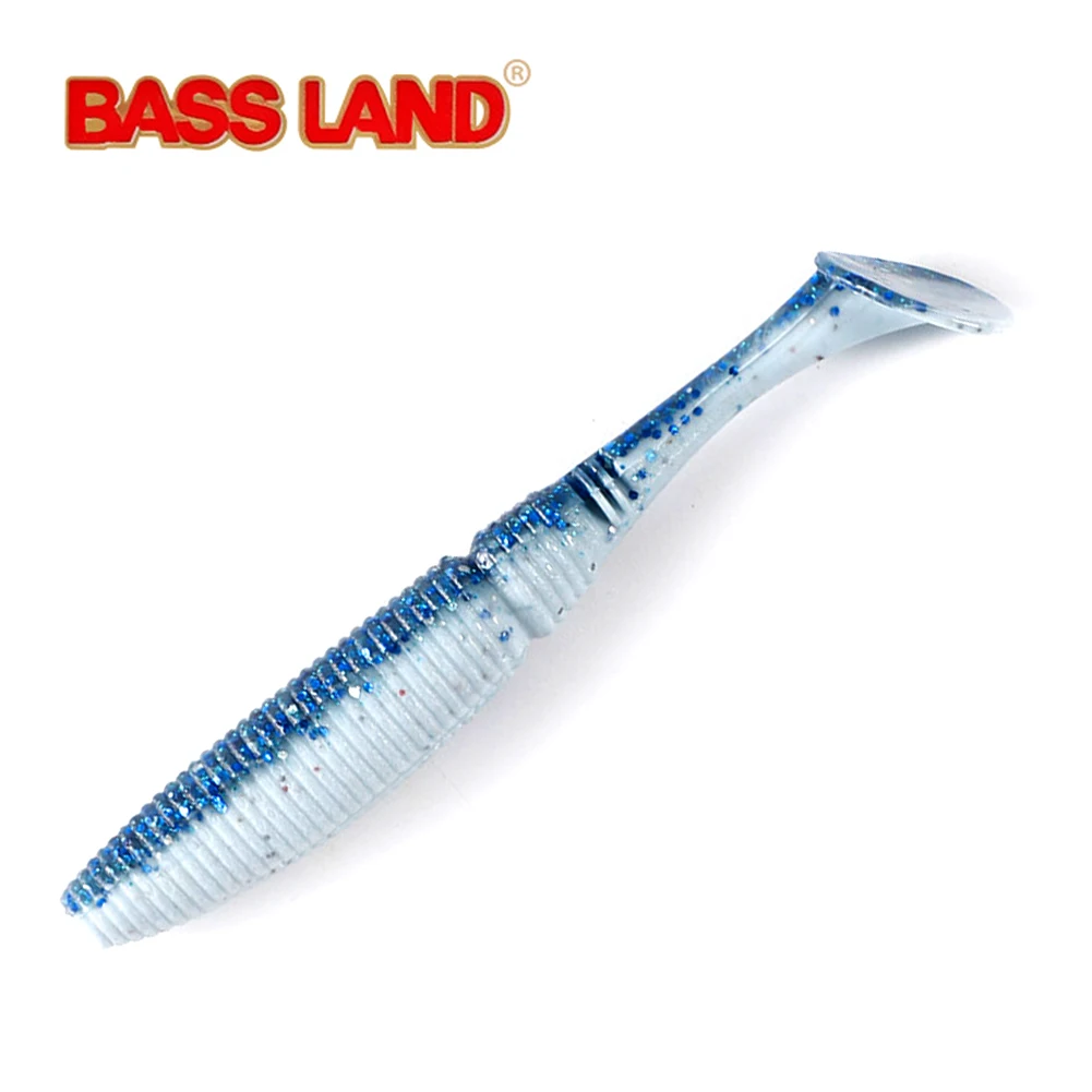 Bassland Weicher Köder 75mm 4g Paddel Schwanz Stick Shad Doppel Farbe Künstliche Wobbler Bass Hecht Leurre Souple