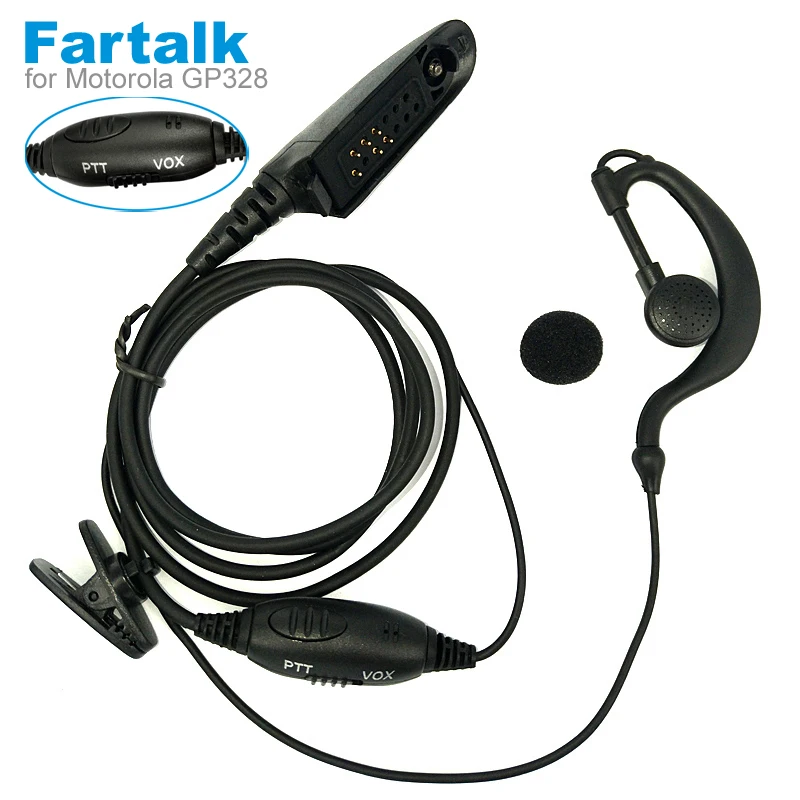 VOX PTT Earpiece Headset for Motorola HT750 HT1250 GP328 GP329 GP340 GP380 MTX850 PRO5150 Walkie Talkie Portable Radio Earhook