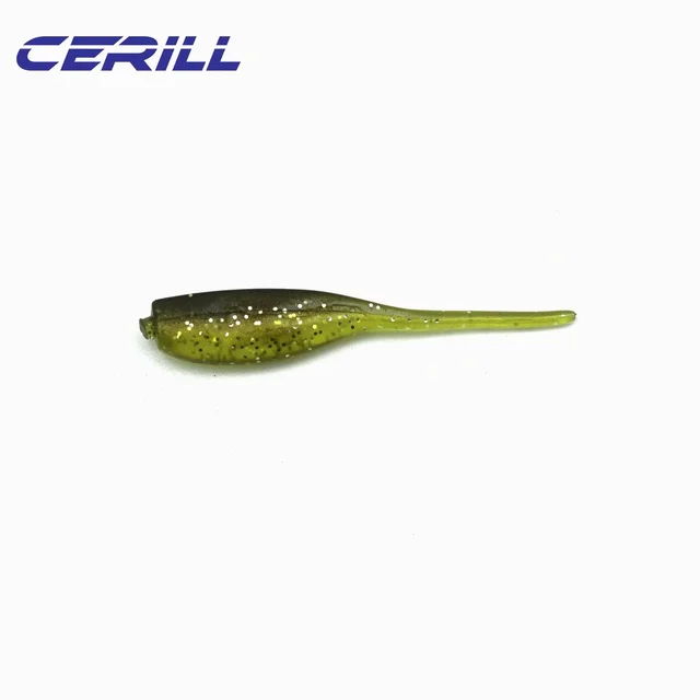 Lot 10-20 Shiner Soft Fishing Lure Mini Double Color Single Needle Tail Silicone Artificial Worm Bait Wobblers Swimbait Tackle Color 6