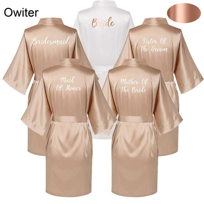 bride and bridesmaid satin robes