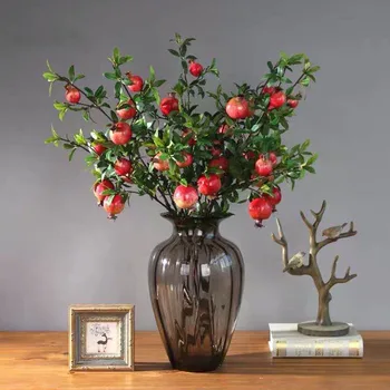 

6 Head Pomegranate Handfeel Jam Pomegranate Model Fruit Home Decoration Model Plant