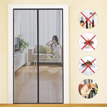 

Drop Shipping 2020 Summer Anti Mosquito Insect Fly Bug Curtains Magnetic Mesh Net Automatic Closing Door Screen Kitchen Curtains