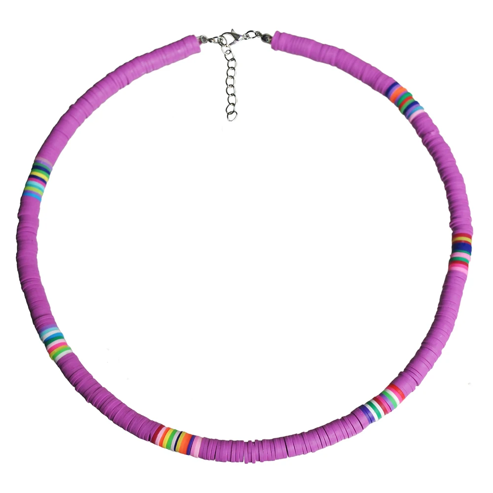 6mm Purple Yumfeel, модное колье, ожерелье, ювелирное изделие, ручная работа, полимерная глина, ожерелье для женщин и мужчин, ювелирные изделия, подарки - Окраска металла: 6mm Purple