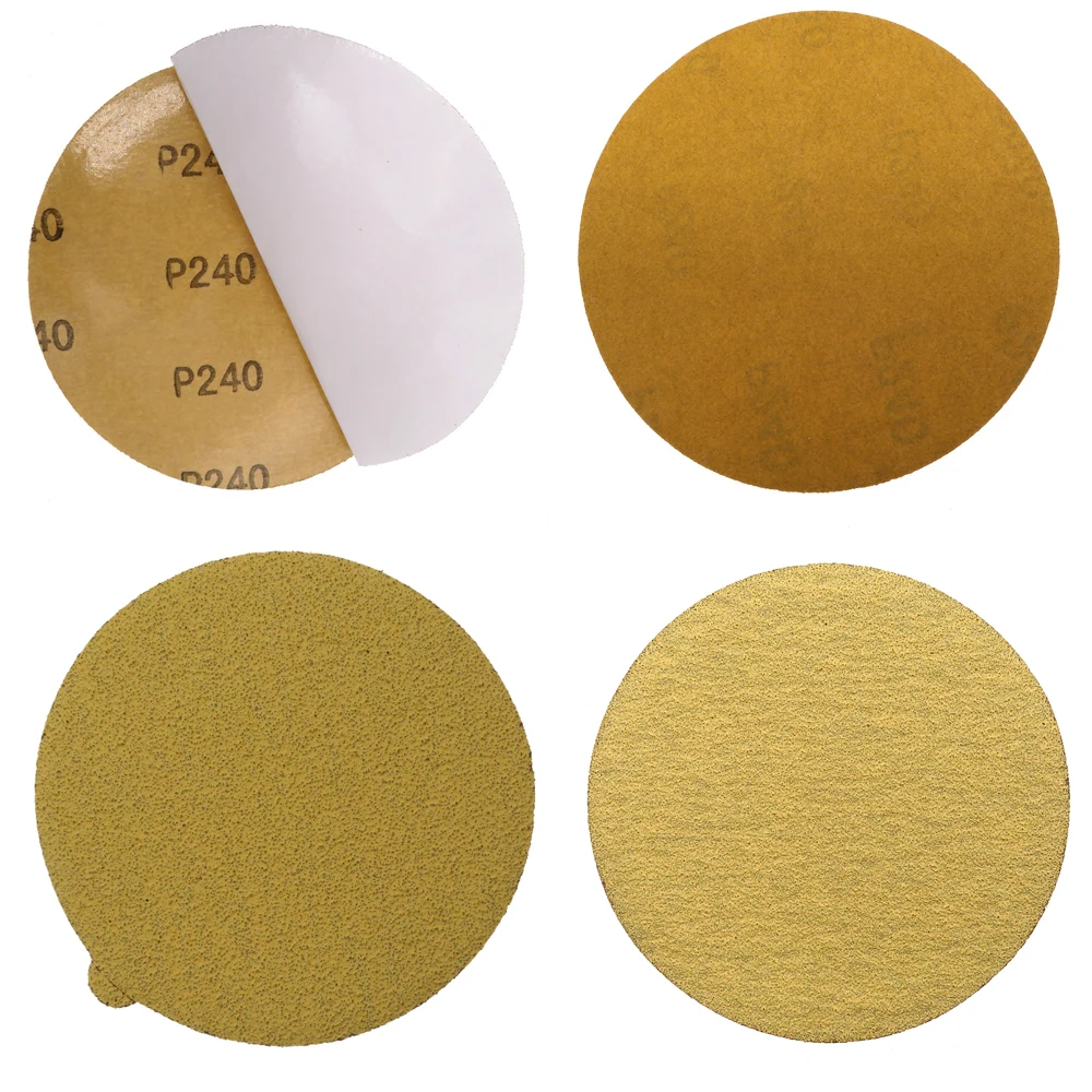 100pcs Premium Gold Sandpaper 5" 6" Gold Hook loop or PSA Self Adhesive