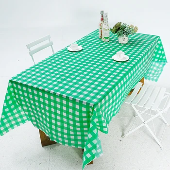 

10pcs D&Z Green Plaid PE Disposable Table Cover Spring Outing Picnic BBQ High Quality Table Cover