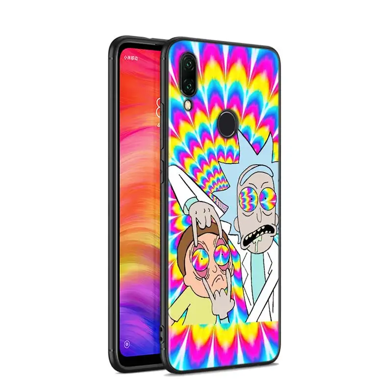 Черный силиконовый чехол Рик и Морти модный для Xiaomi Redmi Note 8 7 6 5 4X4 K20 Pro 7A 6A 6 S2 5A Plus чехол для телефона