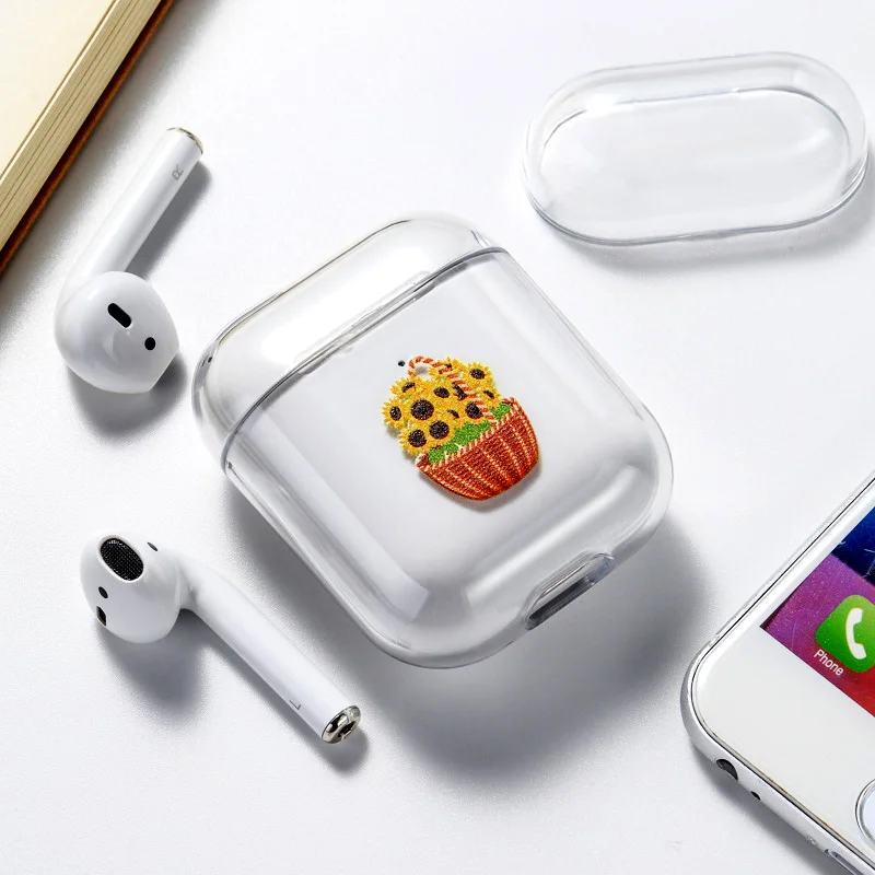 055 Чехол для Airpods Apple, чехол, роскошный Твердый чехол с мультяшным котом, прозрачный защитный чехол для Airpod 1 2 - Цвет: 055