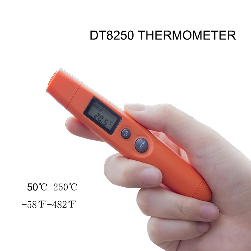 

DT8250 Mini Pen Pocket Non-contact Infrared Thermometer Pocket LCD Digital IR Infrared Thermometer Household -50-250 Degree