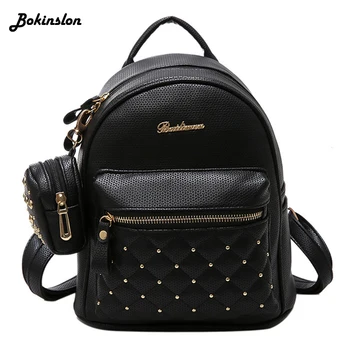 

Bokinslon Casual Student Backpack Male Drawstring Oil Wax Canvas Bag Diagonal Man Travel Backpack