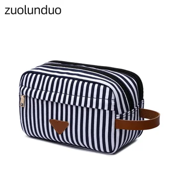 

Europe Vintage Canvas Leather Hand Bag Waterproof Shaving Dopp Kit Leather Travel Bag Women Make up Organizer