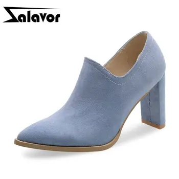 

ZALAVOR Size 32-42 Women Office Ladies Pumps Party Classics Shoes Woman Zipper Retro Pointed Toe Pumps Footwear
