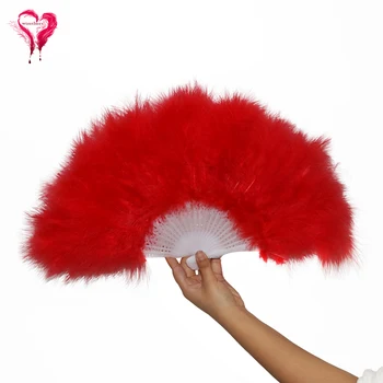 

Hand-Fan Fluffy Feather Fan Turkey Marabou Feathers Beautiful Colored for Dance Party Wedding Decoration Accessory Size 25*40CM