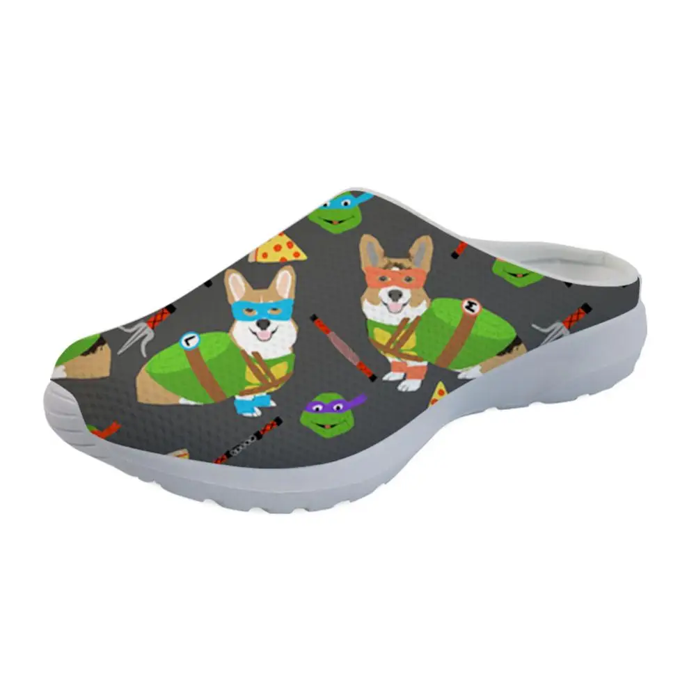 ZJZ576CA Doginthehole Corgis/сетчатые сандалии с принтом собаки; женская обувь; тапочки для девочек-подростков; тапочки для пикника и пикника; FlowerZapatill - Цвет: ZJZ576CA