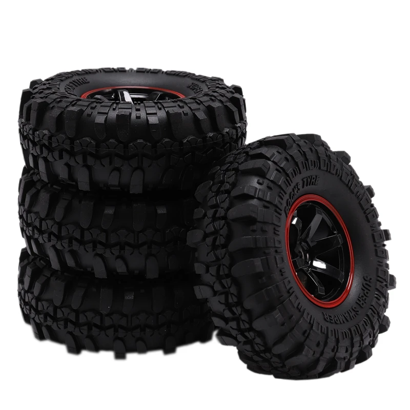 

4Pcs 1.9 Inch 10MM 1/10 Scale Tires with Wheel Rim for 1/10 D90 SCX10 CC01 RC Rock Crawler Parts Toys Gift