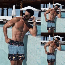 Летние повседневные мужские шорты, модные повседневные с принтом, водонепроницаемые, для пляжа, для серфинга, свободные короткие штаны размера плюс, свободные брюки# G2