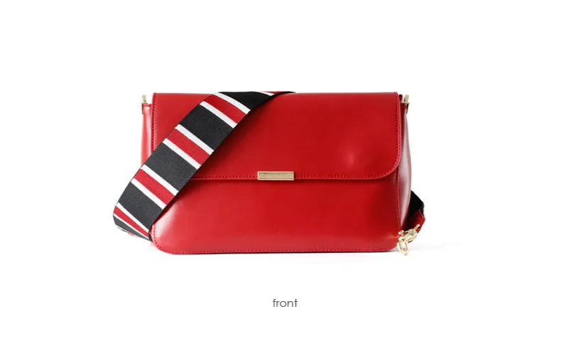 Женская сумка, кожаные сумки, индивидуальный широкий плечевой ремень, сплошной цвет, кожа, конверт, посылка, новинка - Цвет: red big