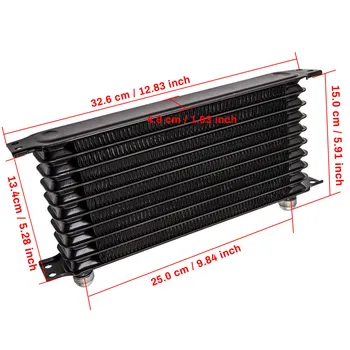 

10 ROW AN10 Engine Black Oil Cooler Relocation Kit Filter Adapter + Line Hose
