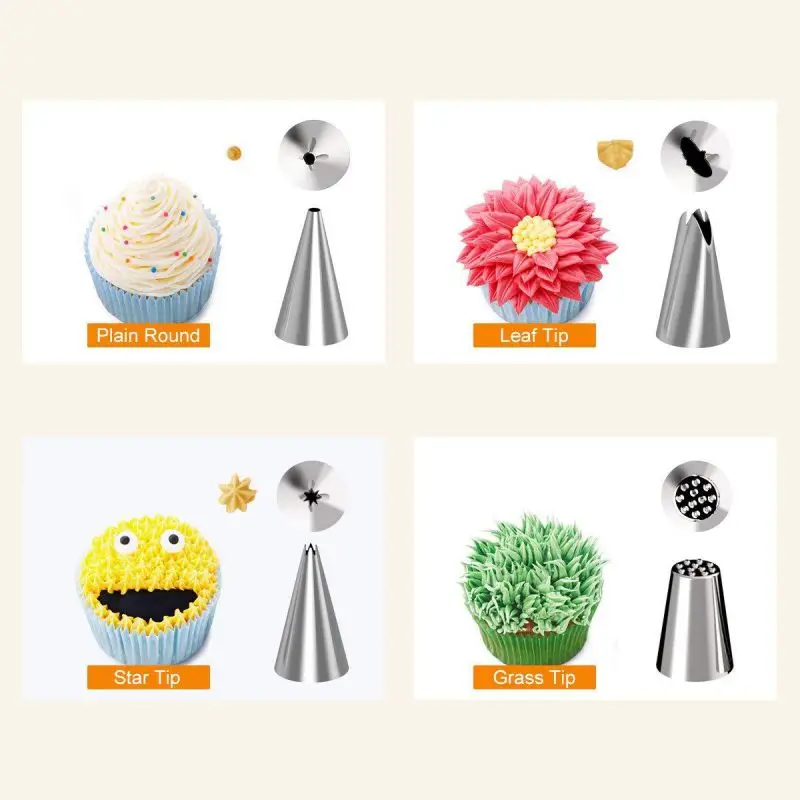 Kitchen Baking Nozzles Coupler Pastry Bag Accessories Cake Decorating Piping Tool Kit Wedding Birthday Party Baking Supplies52pc
