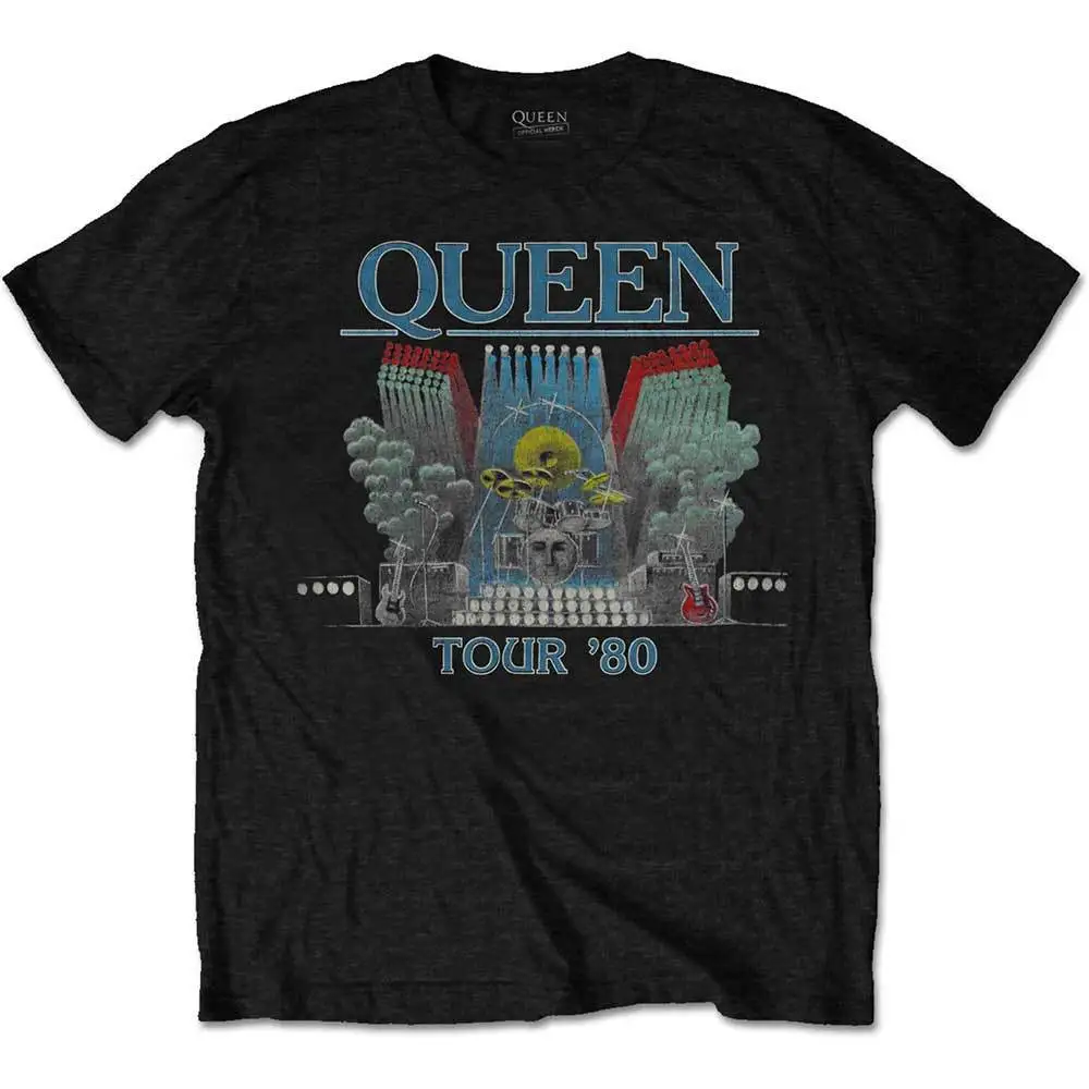 Queen Freddie Mercury World Tour 1980 Официальная футболка для сцены Мужская новинка 2019 модная |