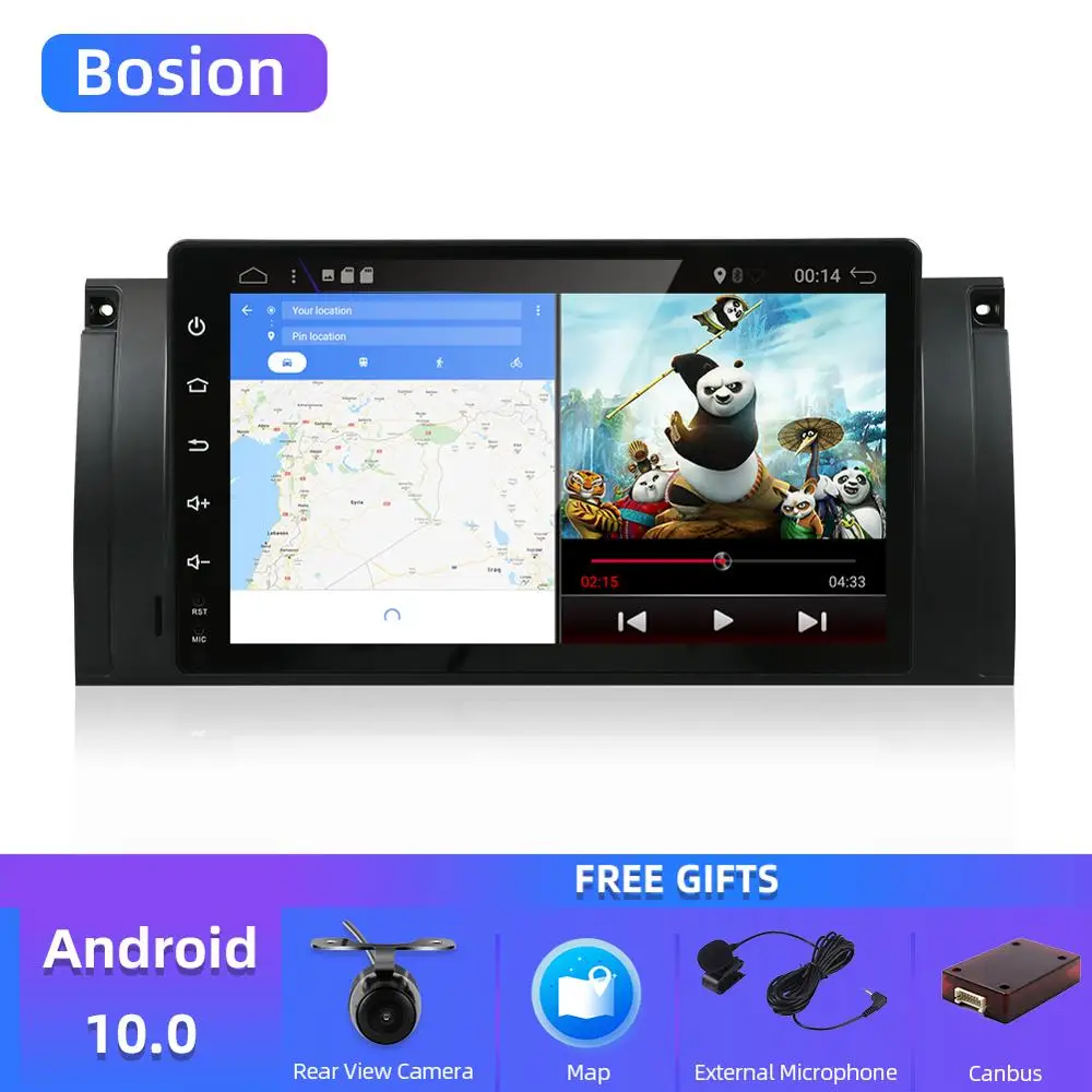 Автомагнитола Bosion 9 &quot1 DIN Android 10 для BMW E39 E53 X5 M5 автомагнитола стереоприемник
