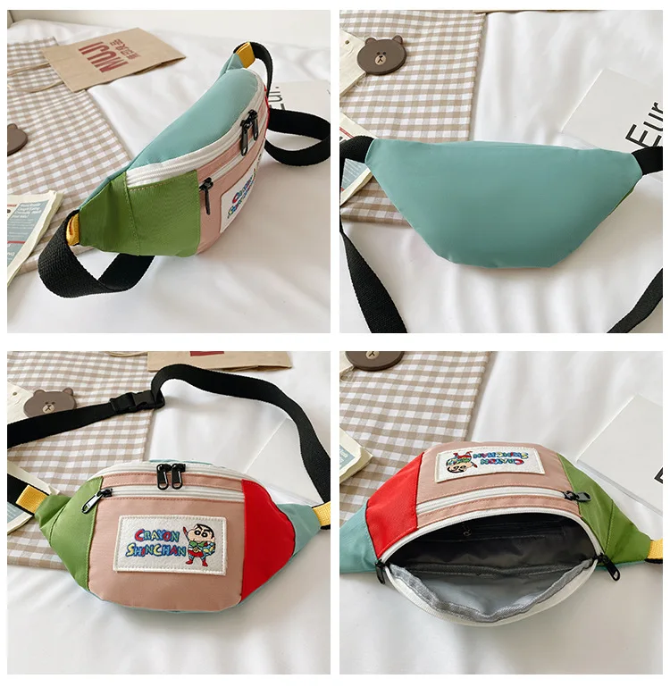 New Japanese Canvas Cartoon Crayon Shinchan Shoulder Bag Cute Boys& Girls Belt Bags Children's Tide Anime Backpack 8-11 Years 5