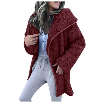 

Women Winter Faux Fur Jacket Coat Warm Teddy Bear Overcoat Plush Parkas Cardigan Jackets Coats Womens Outwear