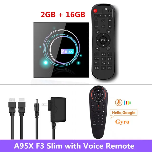 Android 9,0 Smart tv Box A95X F3 тонкий Amlogic S905X3 4 Гб 64 Гб 8K HD 5,0G WiFi медиа-проигрыватель Google Android tv Box A95X F3 Slim X3 - Цвет: 2G 16G G30S Gyro