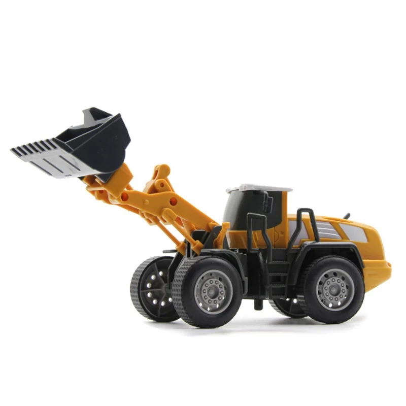 

Four in One Diecast Engineering Vehicle Tractor Toy Truck Car Model 1:55 Bulldozer Snow Clearer forklift Road Roller Car Set Gif