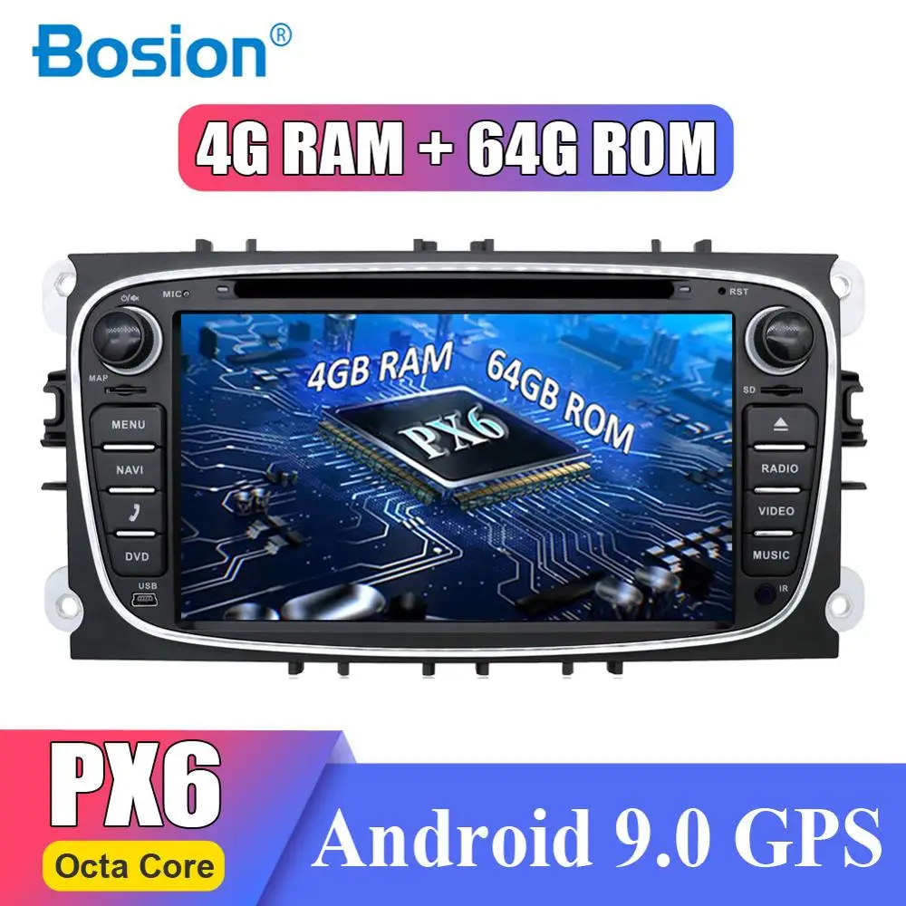 4G ram+ 64G 2 din Автомобильный dvd-плеер для Ford/для Focus/S-Max/Mondeo/Galaxy/C-Max Автомобильный мультимедийный gps РАДИО Wifi зеркало Libk USB HDMI