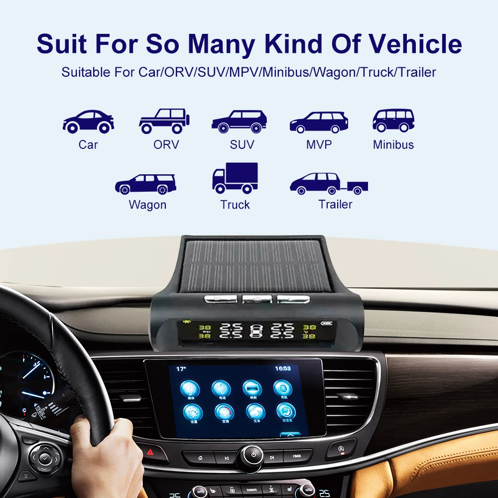 ¾翭 TPMS ڵ Ÿ̾ з 溸  ý, 4  ܺ   LCD ǽð ÷ ڵ  溸 ý