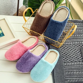 

Women's Slippers Interior House Plush Soft Velvet Cute Slipper Shoes Non-slip Floor Furry Home Indoor Women for Bedroom Neutral