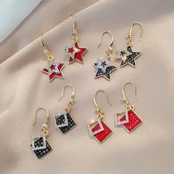 

Geometry Square Black Diamond Earrings Fashion Earings